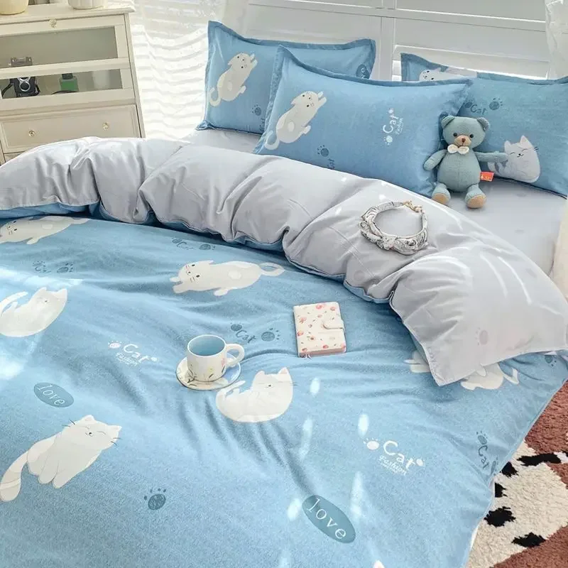 Zima teplého zeleného kockovaného obliečky 140 cm * 200 cm 160 cm * 200 cm 180 cm * 200 cm s jednou posteľou manželkou kráľovnej veľkosti postele vrecka postele