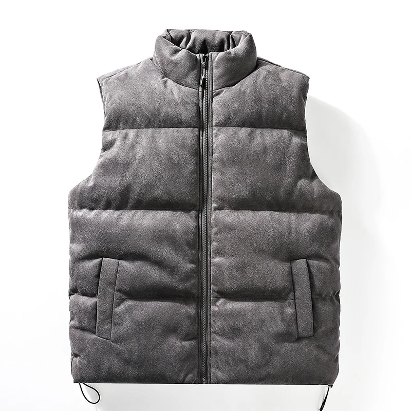 Zimná móda Warm Casy Men Vests Solid Color Stand Collar Cesta Kvalita vetru bez rukávov bunda vonkajšie zápasy
