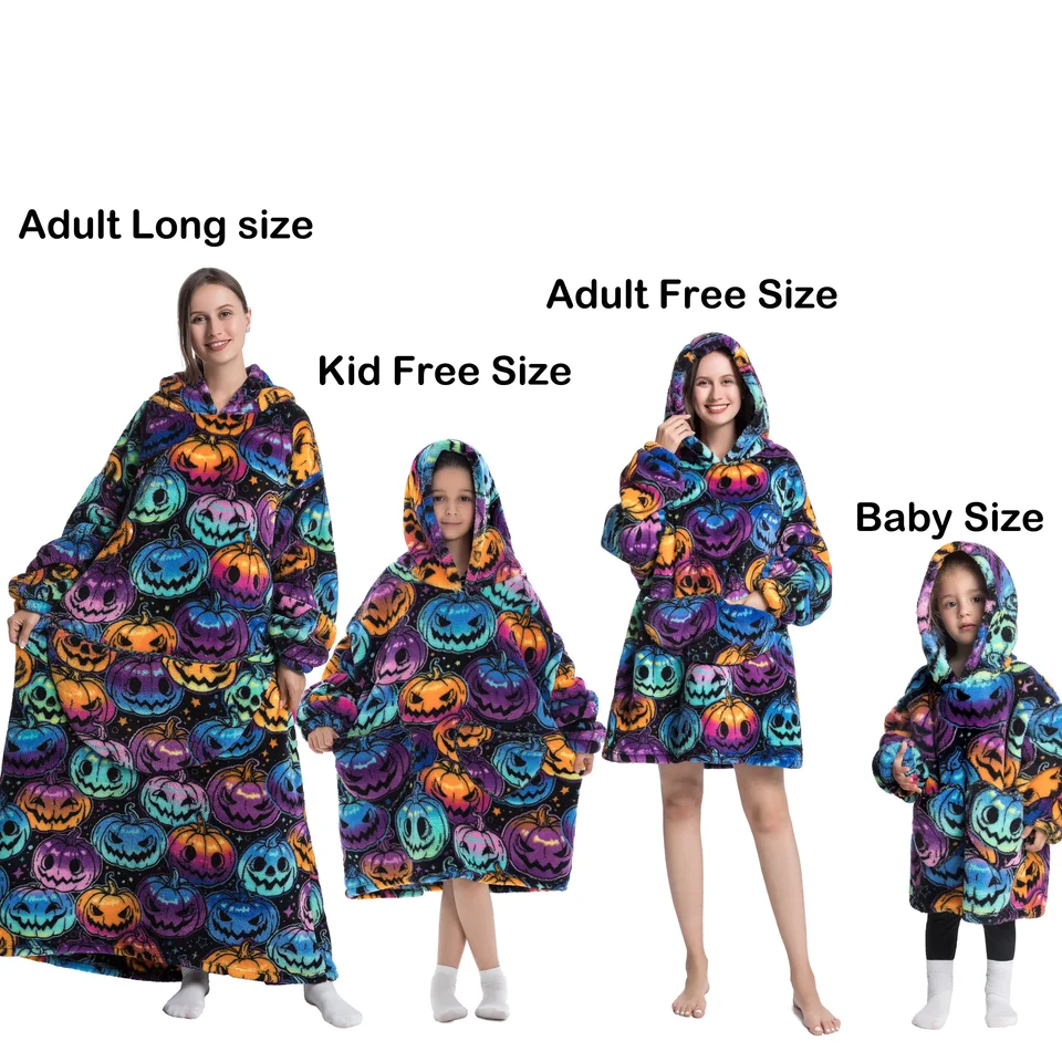 Zimná prikrývka mikiny teplé husté nositeľné prikrývku mikina fleece nadýchaná útulná mikina pre deti deti pre deti