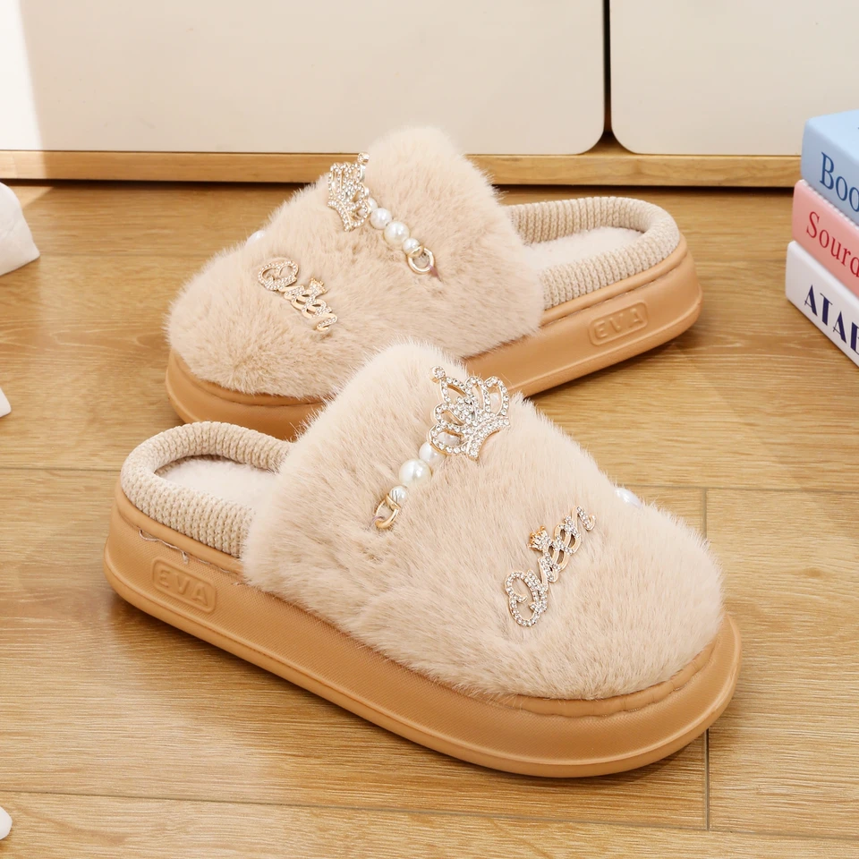 Zimné domáce bavlnené papuče pre dámske vnútorné vonkajšie mäkké podrážky, ktoré nie sú sklp Where Where World Wintel Winter Warm Shoes topánky
