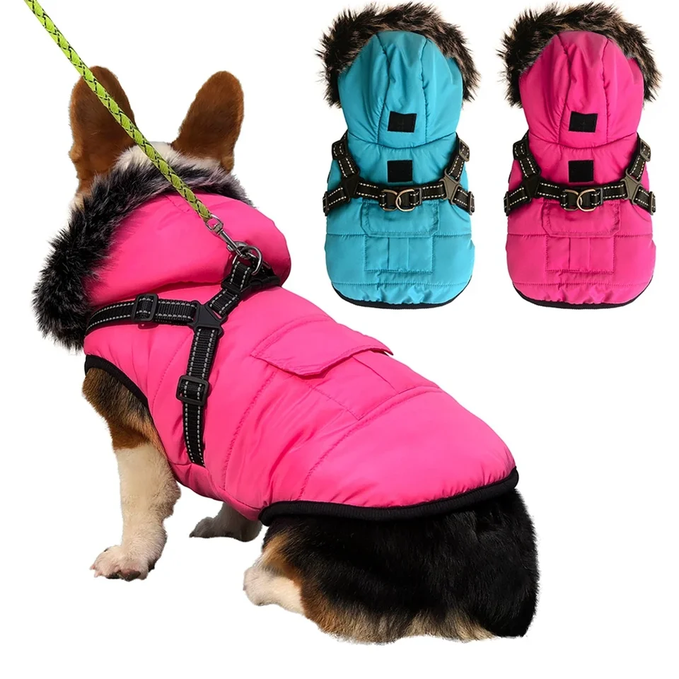 Zimné domáce makroty kapucňy malé stredné psie kabát kabát teplý fleece kabát vetruvzdorný chihuahua francúzsky buldog outfits