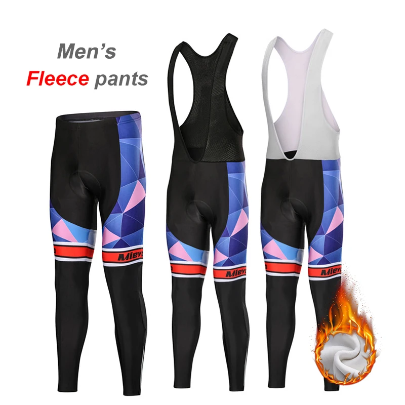 Zimné fleece Pantalon teplé cyklistické nohavice MTB 5D gél vankúši