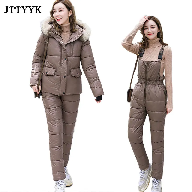 Zimné kombinézy Women Women Metrys BodySuit Bunda Parka Outdoor Snow Suits One Piece Ski Sucksuit Skiing Skiing Pant Sets Tracksuits 2ks