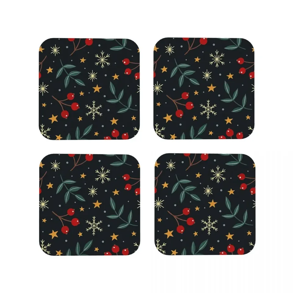 Zimné kúzla Coasters Coffee Mats Set 4 Prestieraných kmeňov Detodere Detodeware a príslušenstvo vankúšiky pre domácu kuchyňu