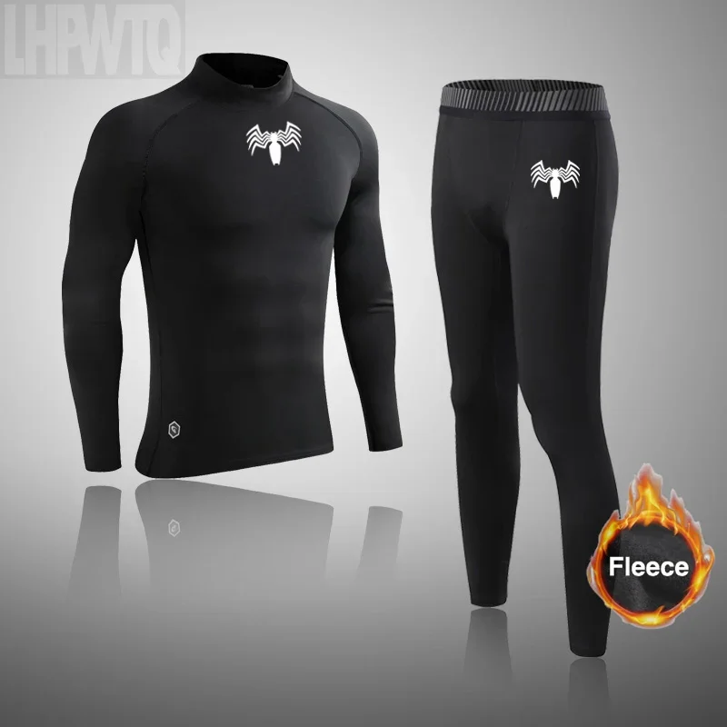 Zimné lyžiarske tepelné spodné prádlo Men Basin Long Johns Husté fleecové kompresné športové pevné fleece Skin Long John Warm Clothing