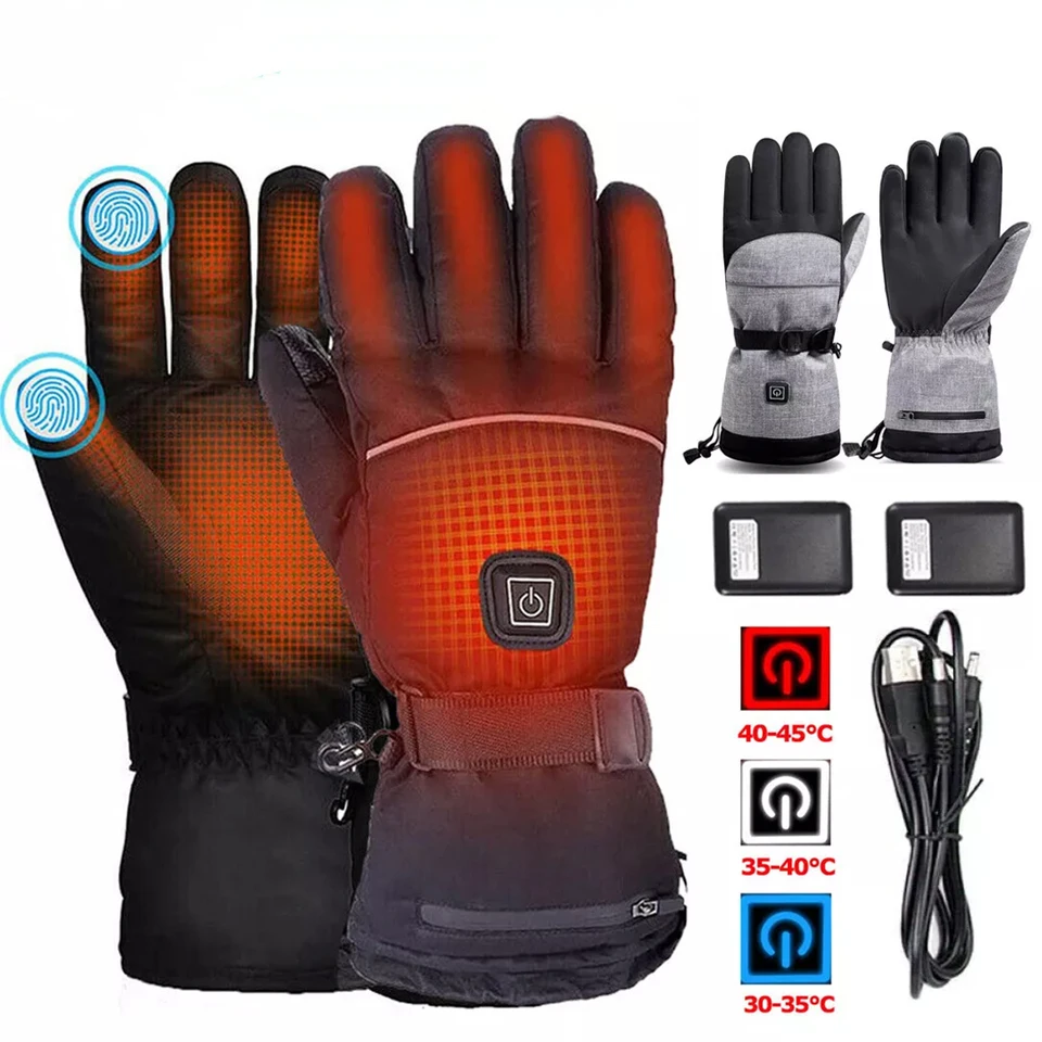 Zimné rukavice bavlnené vykurovacie ruky s rukou elektrické tepelné rukavice vodotesné snowboardové cyklistické motocykle