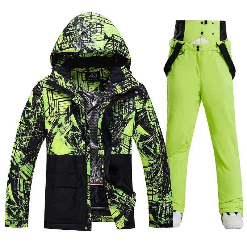Zimné snowboardové tepelné bundy a nohavice Men Značky vonkajšie vodotesné lyžiarske lyžiarske oblečenie Windproof Mountain Sneh Wear pre manžela