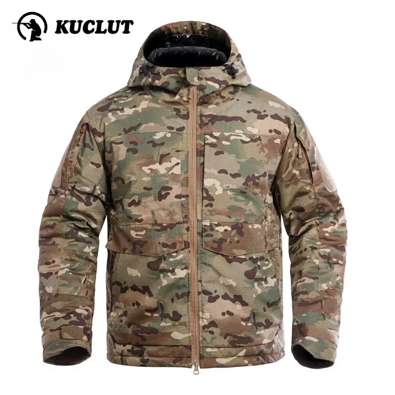 Zimní muži taktické zahusťované teplé bunda vetruvzdorodná vodotesná maskovanie voľných fleecových kabátov vonku vonku s kapucňou mäkkou škrupinou camo oblek