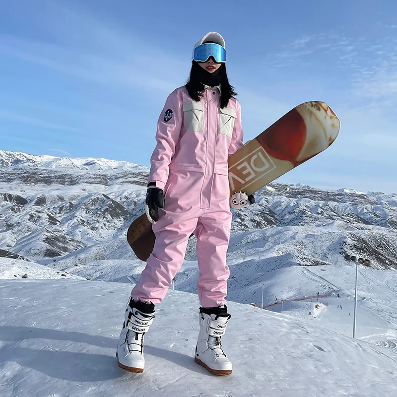 Zimný jeden kus lyžiarskeho obleku Ženy Men Outdoor Snowboard Teplo kombinézy lyžiarsky sada Sneh Celkovo zahustené vetruvzdorné vodotesné oblečenie