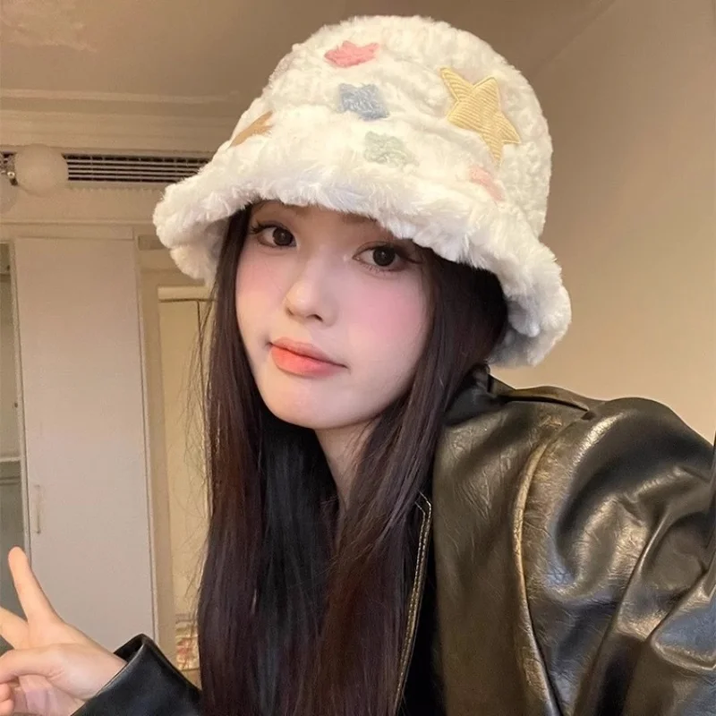 Zimný klobúk pre ženy Fluffy Bucket Hat pre ženy luxusný plyšový zhustený snehový plyšový klobúk rybársky klobúk rybársky klobúk