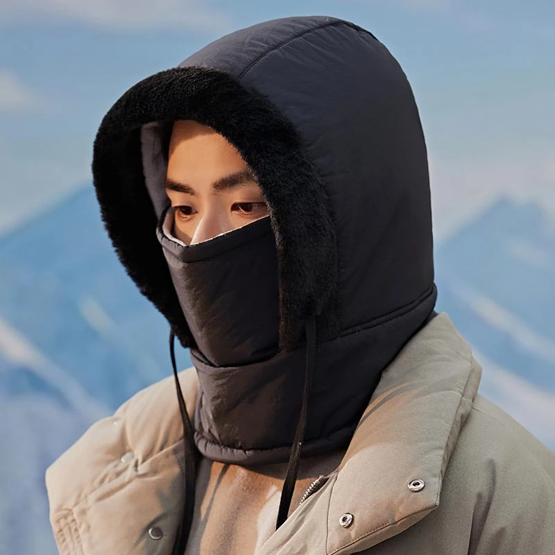 Zimný plyšový klobúk Balaclava pre ženy Men Outdoor Cycling lyžiarsky čiapka Zhusťte teplú šatku kryciu masku na kryciu masku