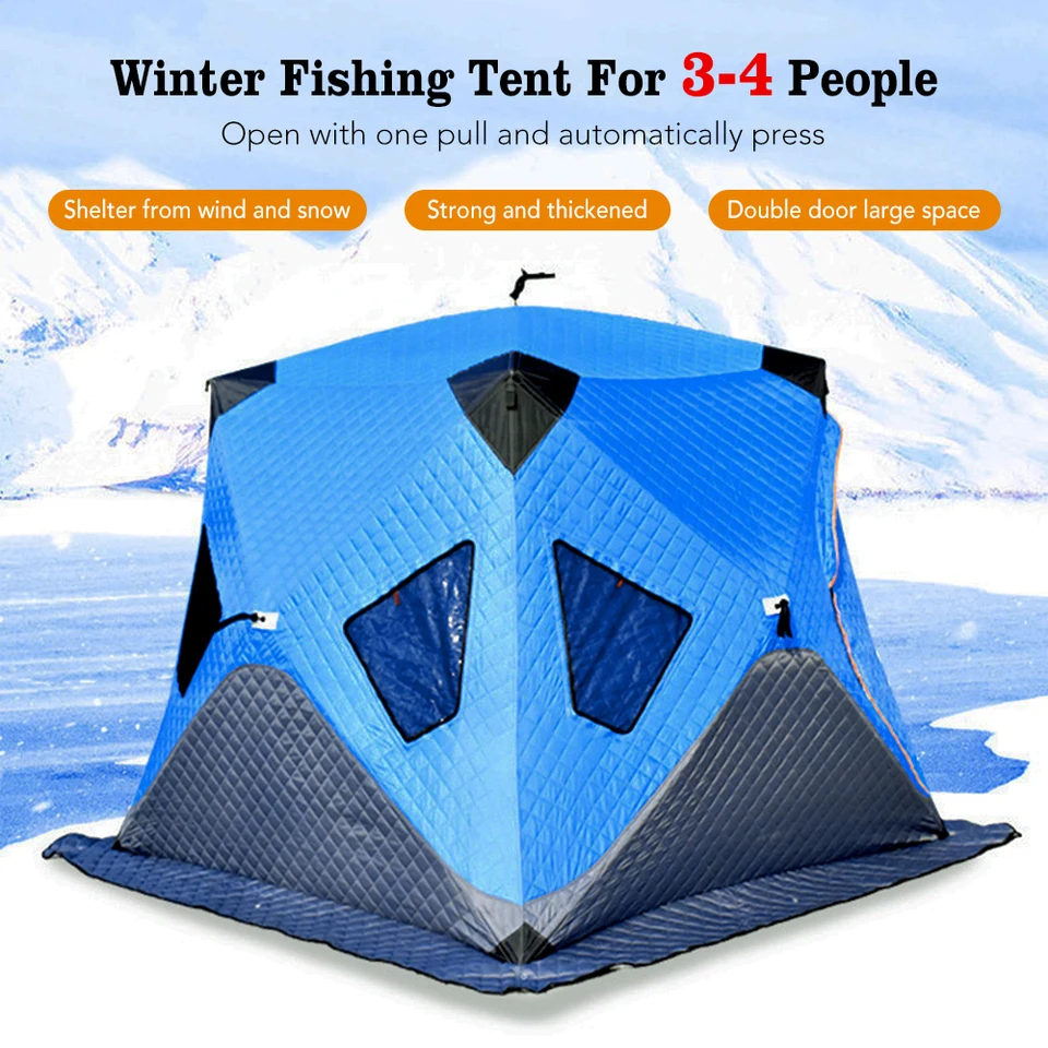 Zimný rybársky stan upgrade 3-4 osoby Outdoor Camping Útulok Prenosný a ľahký rybár