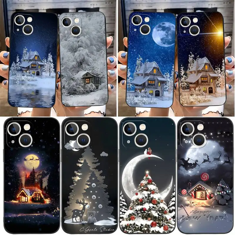 Zimný sneh veselé vianočné telefóny pre iPhone 11 14 13 Pro Max 12 Mini xs x xr 7 8 6s plus SE 2020