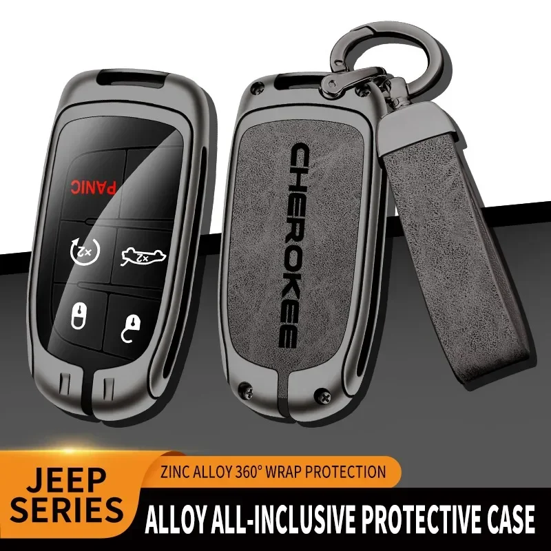Zinc zliatiny Kľúčok kryt shell fob pre diaľkové ovládanie diaľkového ovládača Jeep Cherokee pre Automatické príslušenstvo kľúča Jeep Cherokee Automatické príslušenstvo