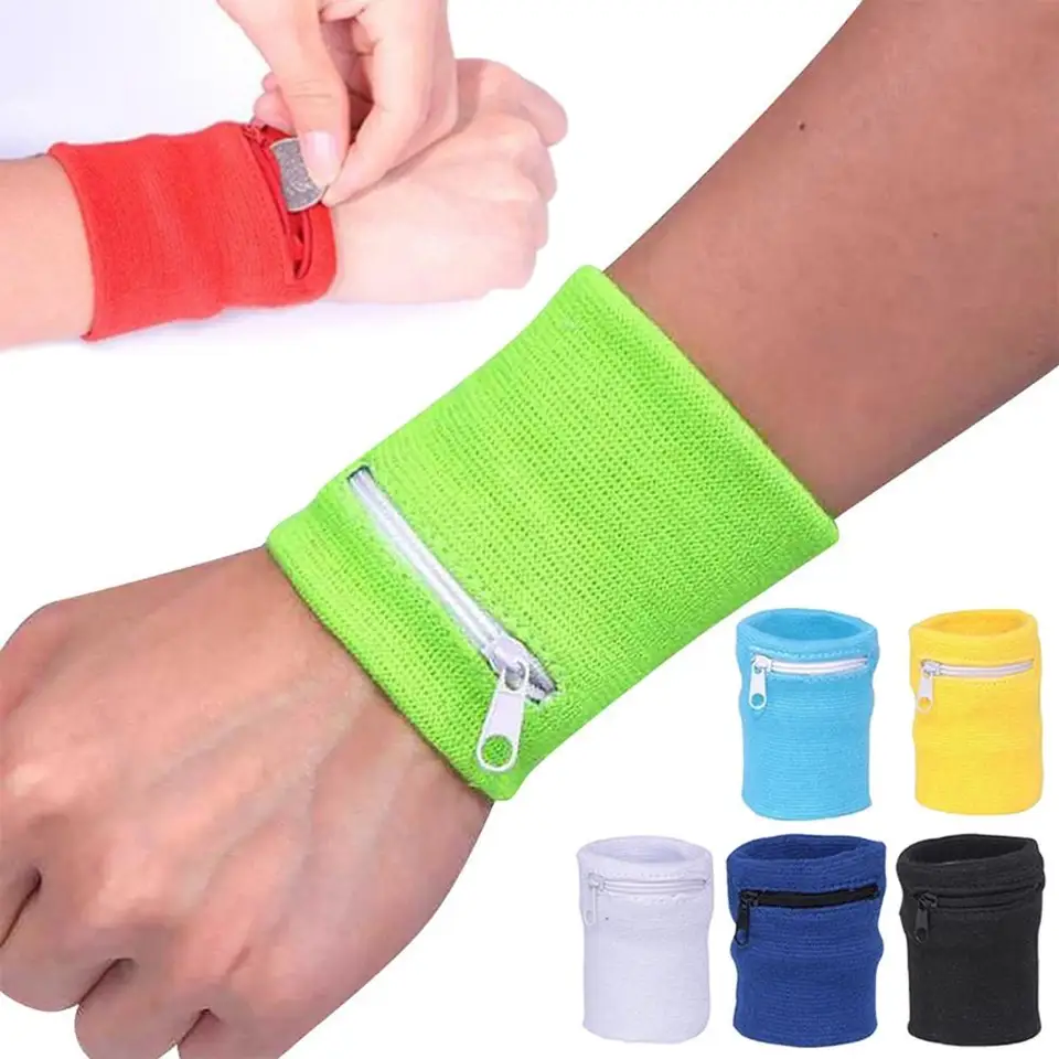 Zipper zápästie peňaženka PAPE Running Sports Arm Band Bag pre mp3 kľúče na kľúče vrecká puzdro bedminton basketbalové náramky poták