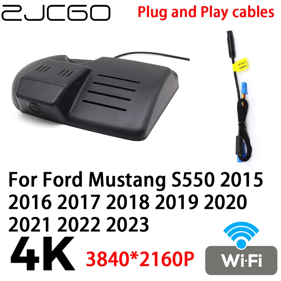 ZJCGO 4K 2160P CAR DVR DRV DASH CAM Video Recorder Plug and Play for Ford Mustang S550 2015 2016 2017 2018 2019 2020 2021 2022 2023