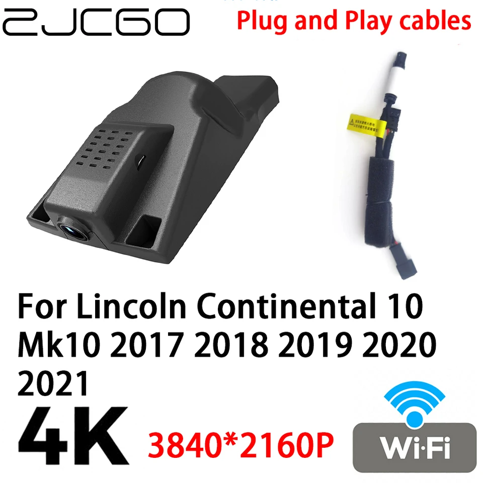 ZJCGO 4K 2160P DVR DASH CAMER VIDEO Video Recorder Plug and Play for Lincoln Continental 10 MK10 2017 2018 2019 2020 2021