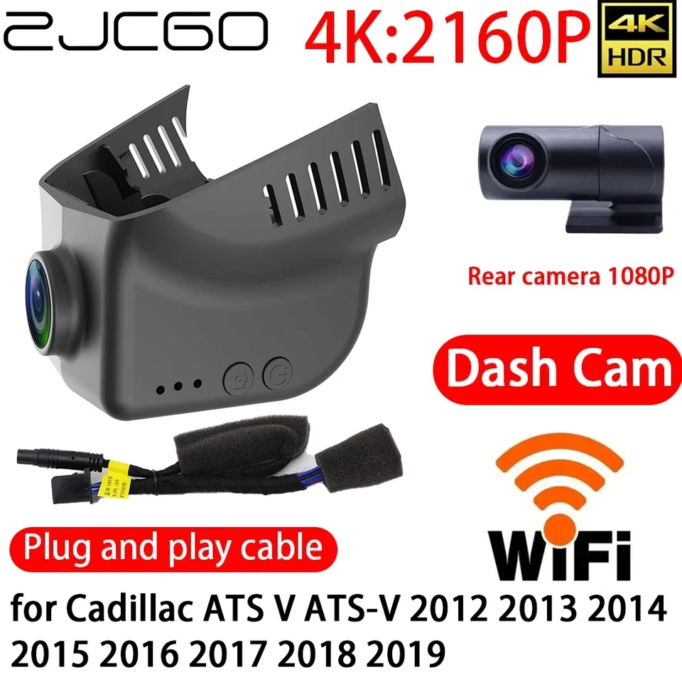 ZJCGO 4K DVR DASH DASK CAM WIFI predná zadná kamera 24H Monitor pre CADILLAC ATS V ATS-V 2012 2013 2014 2015 2016 2017 2018 2018 2018