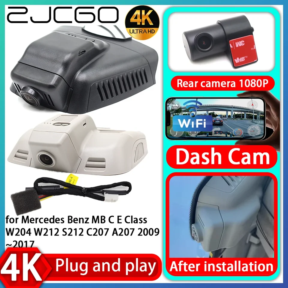 ZJCGO UHD 4K 2160P Plug and Play DVR Dash Cam Video Recorder pre Mercedes Benz MB CE trieda W204 W212 S212 C207 A207 2009 ~ 2017
