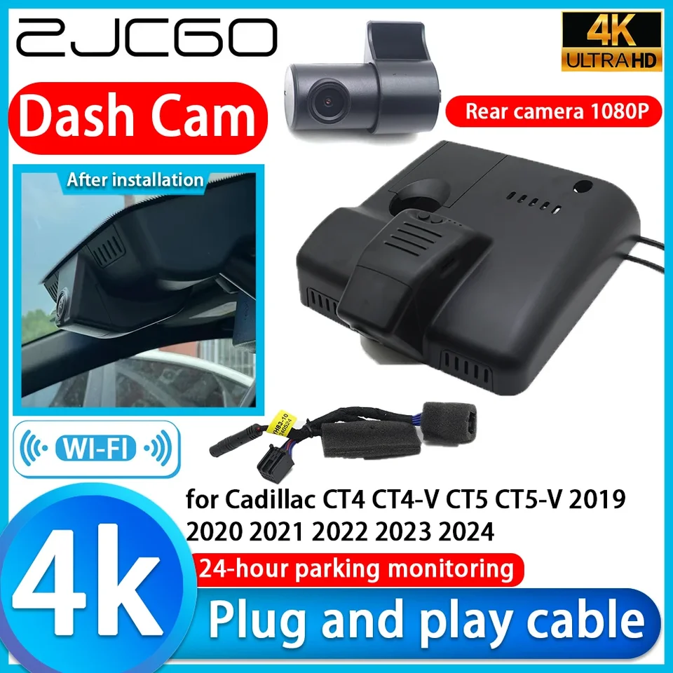 ZJCGO Video Recorder 4K UHD Plug and Hrajte DVR Dash Cam pre Cadillac CT4 CT4-V CT5 CT5-V 2019 2020 2021 2022 2023 2024 2024