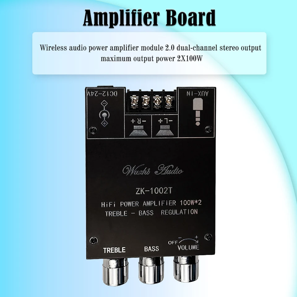 ZK-1002T Bluetooth-kompatibilný HIFI 2.0 Kanálový zosilňovač stereofónne reproduktorové dosky
