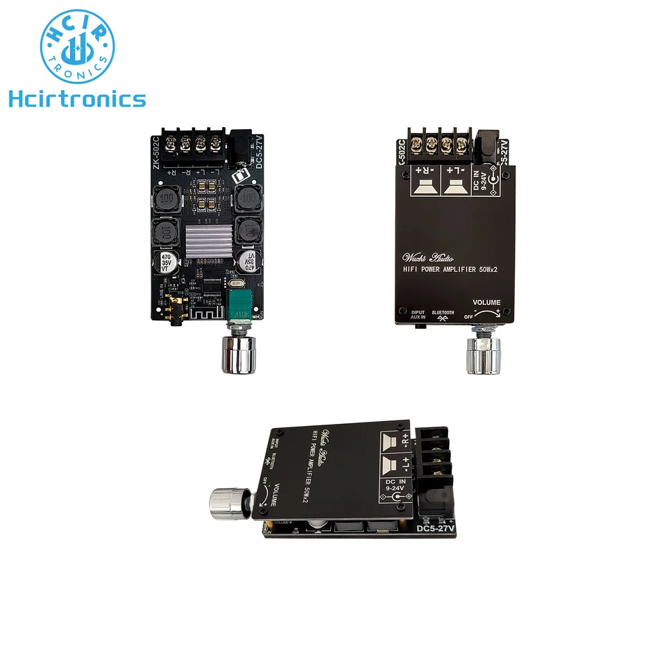 ZK-502C HIFI Wireless Bluetooth 5.0 TPA3116 Digital Power Audio Amplifier Board TPA3116D2 50WX2 Stereo Amp AmplificAdor