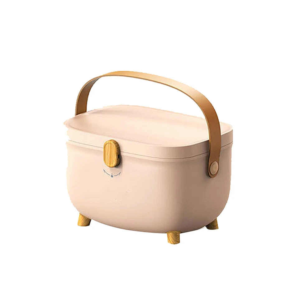 ZK20 Plastový liek Storage Box Oval Double Layers Multi mriežka veľká kapacita Organizátor lekárskej skrinky pre domácu internátu ružová