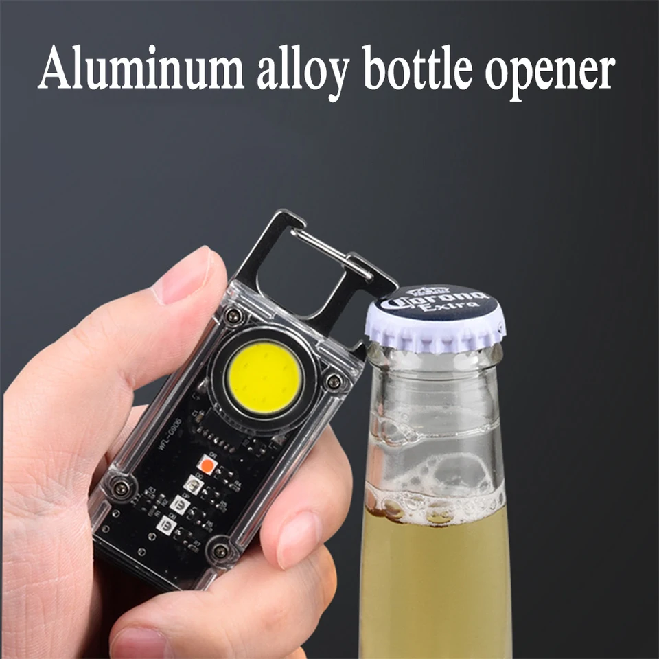 ZK30 Mini Nový prenosný reťazec kľúča svetlo Magnetická Cob LED Work Light Svetlo UV svetlo červená/modrá výstraha zeleného svetla Torch