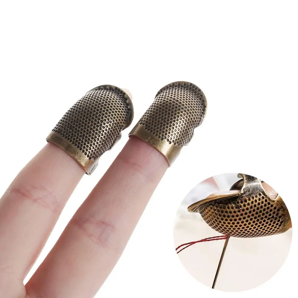 Zlato vintage ihla Thimble Finger Protector ihla Thimble Atživot prsteňa ručne prešívanie šijacích nástrojov pre šitie