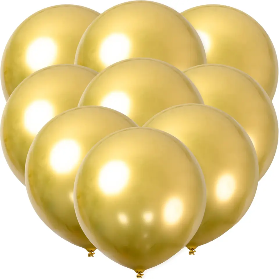 Zlaté balóny 18 palcov veľké zlaté kovové chrómové balóny veľké latex balóny pre Christams narodeniny svadobné bábätko