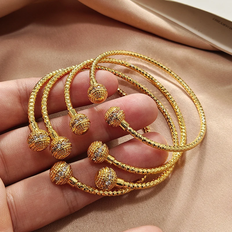 Zlaté farby náramky pre ženy dievčatá Svadobný náramok náramky Africké svadobné šperky Bijoux femme svadobné náramky šperky