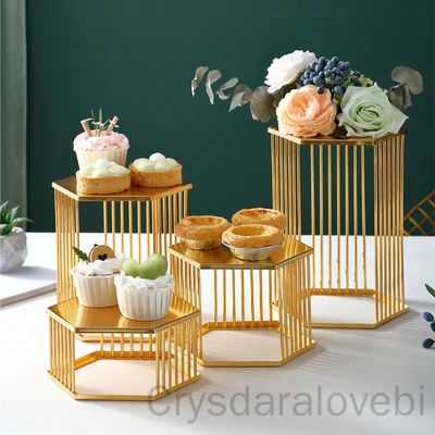 Zlaté kované železné dezert Diszert Tray Dezert ovocný podnos domov kreatívna obývacia izba Displej Tray Creative Display Stand