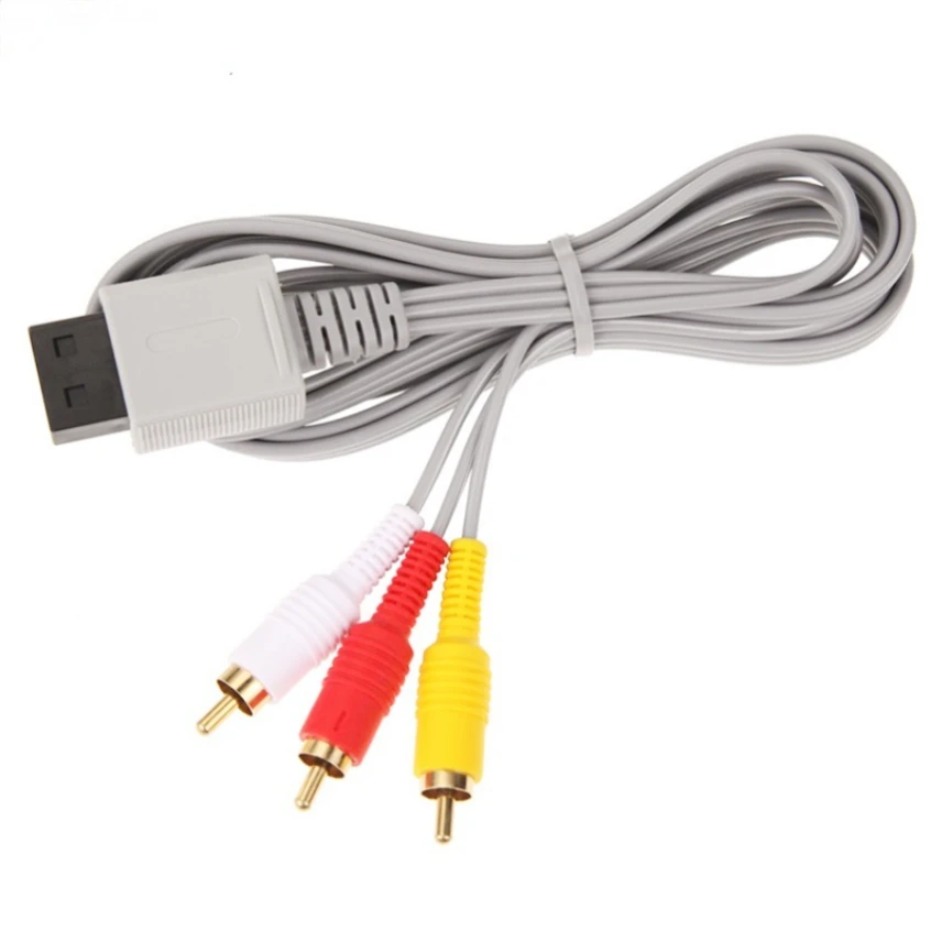 Zlatý 1,8 m komponent 3 RCA kábel Audio video AV Composite Cord drôt pre konzolu Nintendo Wii Controller Console