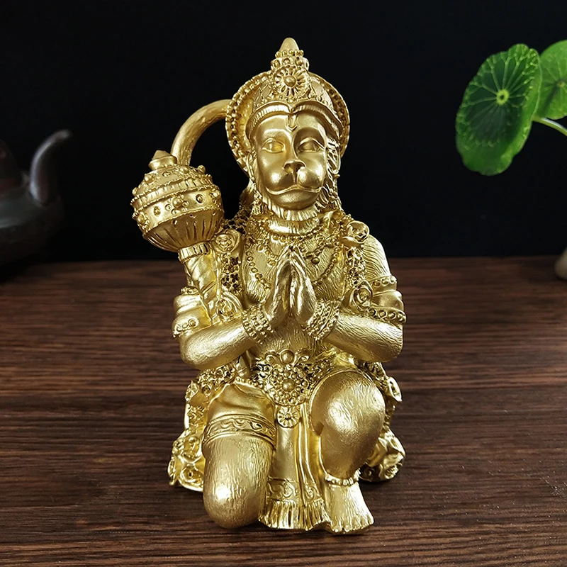 Zlatý hanuman socha socha veľké živice ozdoby Hindu Monke opice Boh Buddha sochy figurínu domáce dekorácie šťastné darčeky