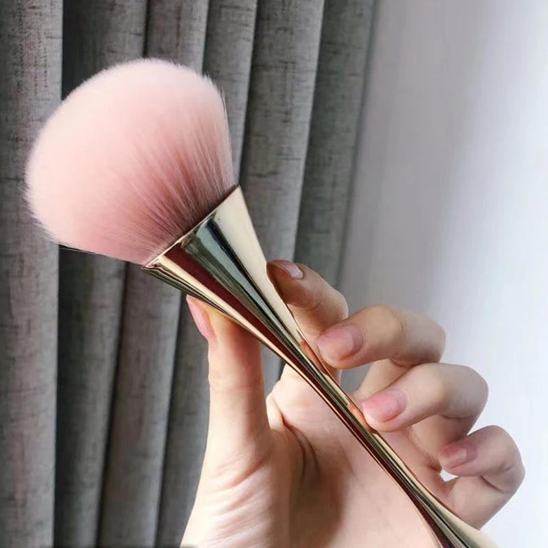 Zlatý prášok kefka Profesionálne nechtové umenie make -up kefy veľká kozmetická tvár kont kozmetická tvár cont brocha colore náradie