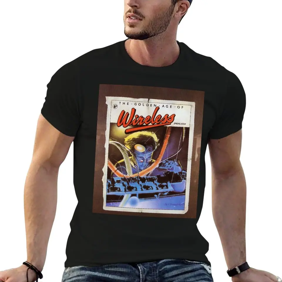 Zlatý vek bezdrôtového tričku estetické oblečenie Customs Design Your Own Graphic Tir košeľa vintage bavlnené tričko muži
