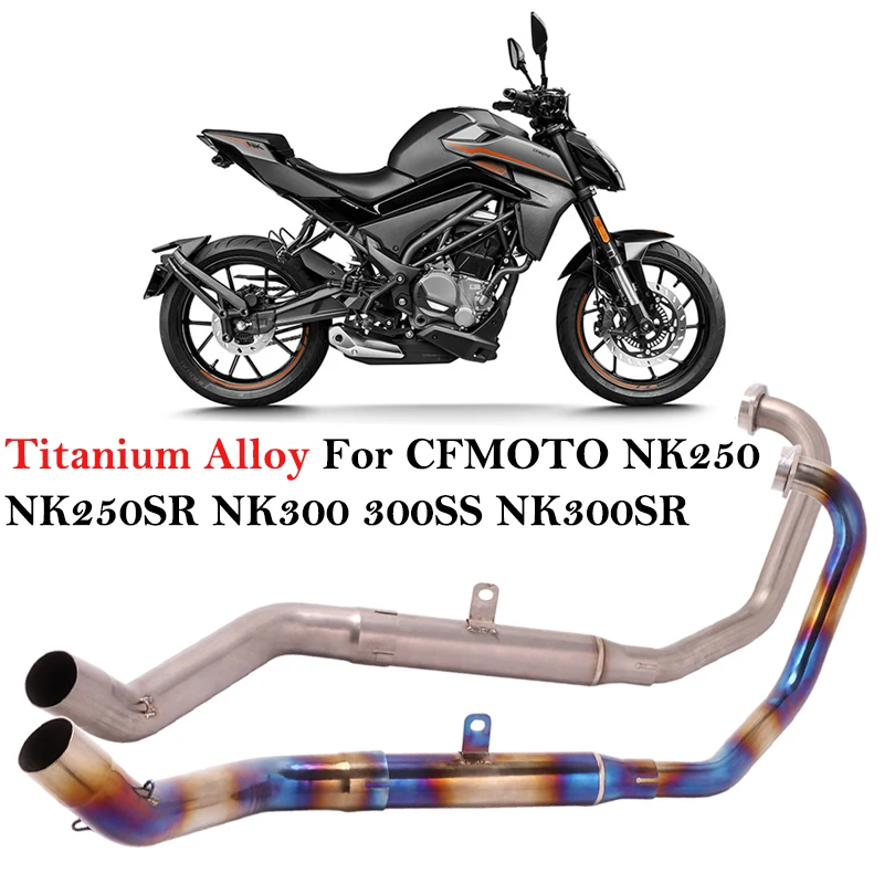 Zliatina titánu pre CFMoto NK250 NK250SR NK300 300SSS NK300SR Motorcycle Výfukový únikový systém modifikujte predné linkové potrubie 51 mm tlmič tlmiča