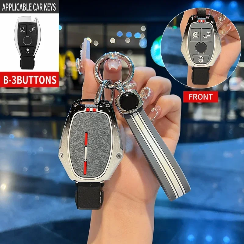 Zliatinové auto Smart Key Case Cover Shell Adseld pre Mercedes Benz Abce Gl S Gla GLK CLS triedy AMG W204 W205 W212 W463 W176