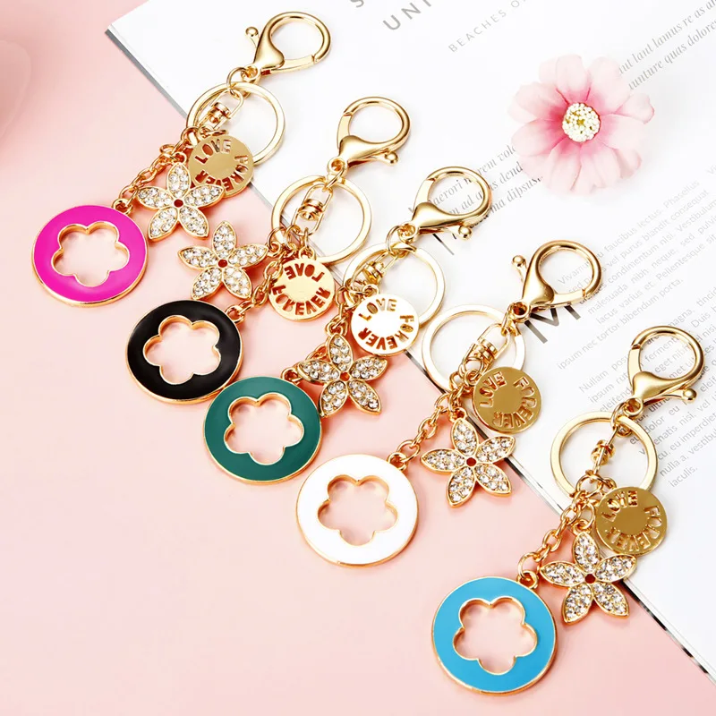 Zliatiny šťastné ďatelina luxusná dizajnérka Keychain Designer Bag Jewelery