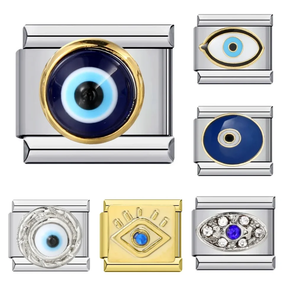Zlo Eye Talian z nehrdzavejúcej ocele Elastický modul Náramok DIY MAN Ženy Charm nastaviteľné prispôsobené darčeky