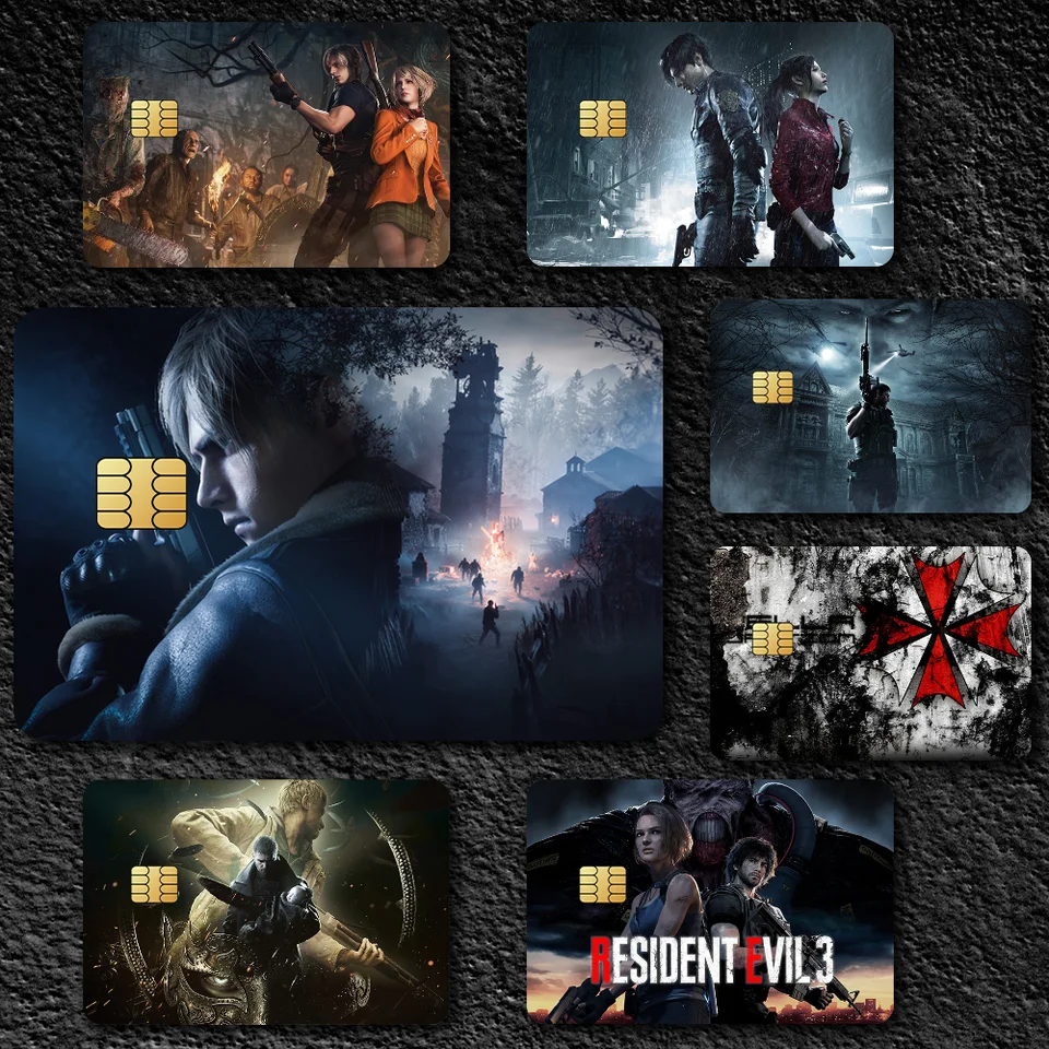 Zlo R-rezident Game Dekoratívne malé vodotesné čipy 4ks nálepka na karty Nový protikratórium