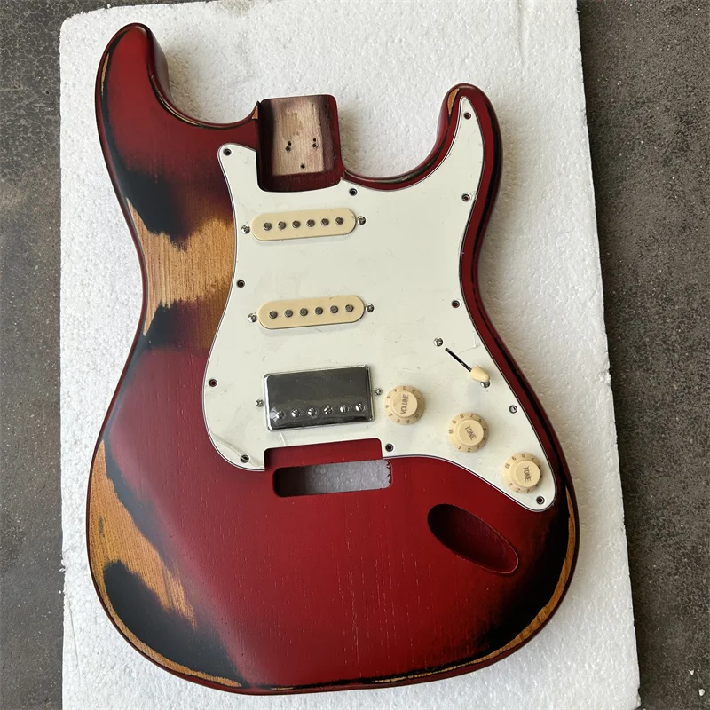 Zložte ruiny popola DIY Electric Guitar Body, Sunset červená, šírka 57 mm. a bezplatné trasy