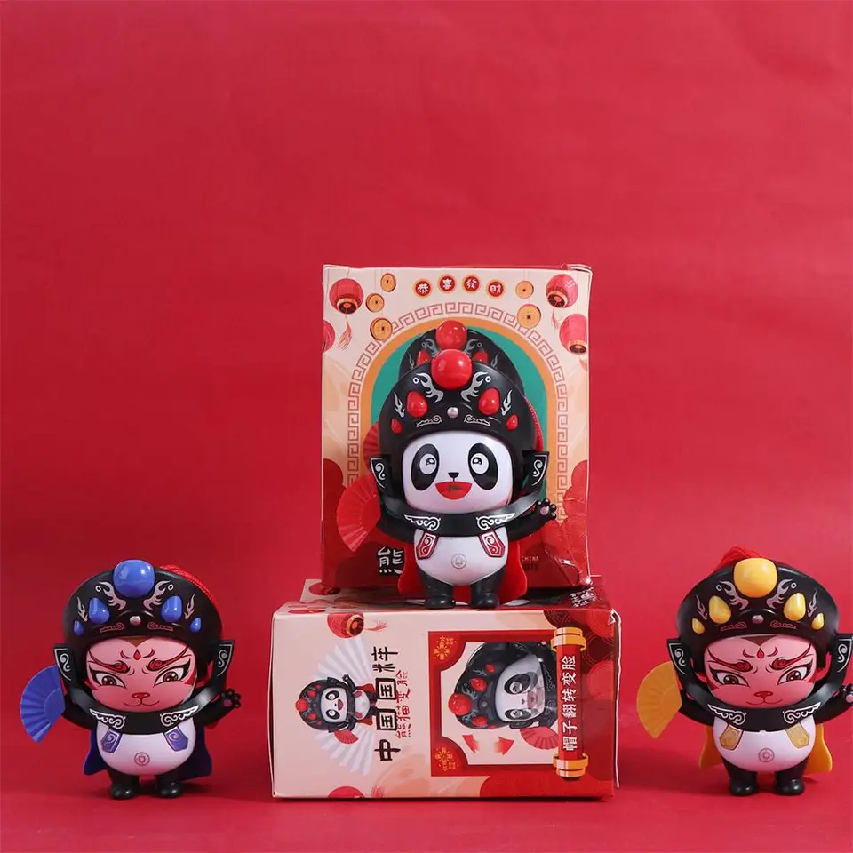 Zmena tváre Sichuan Face meniace sa bábiky Plasty Sichuan Opera tvár Zmena panda bábika 5 čínsky štýl čínskeho štýlu Zmena hračky
