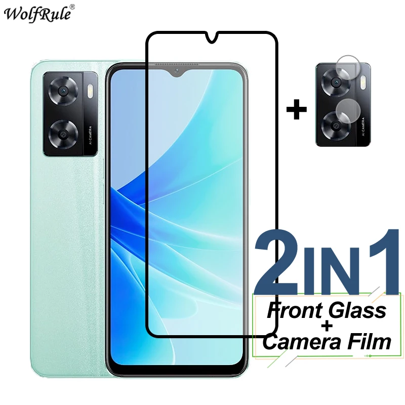 Zmierené sklo s plným krytom pre Oppo A57S A57 A56S A58 A58X A1X A77 A56 A55 A54S Ochranca obrazovky Ochranné fotoaparáty OPPO A57