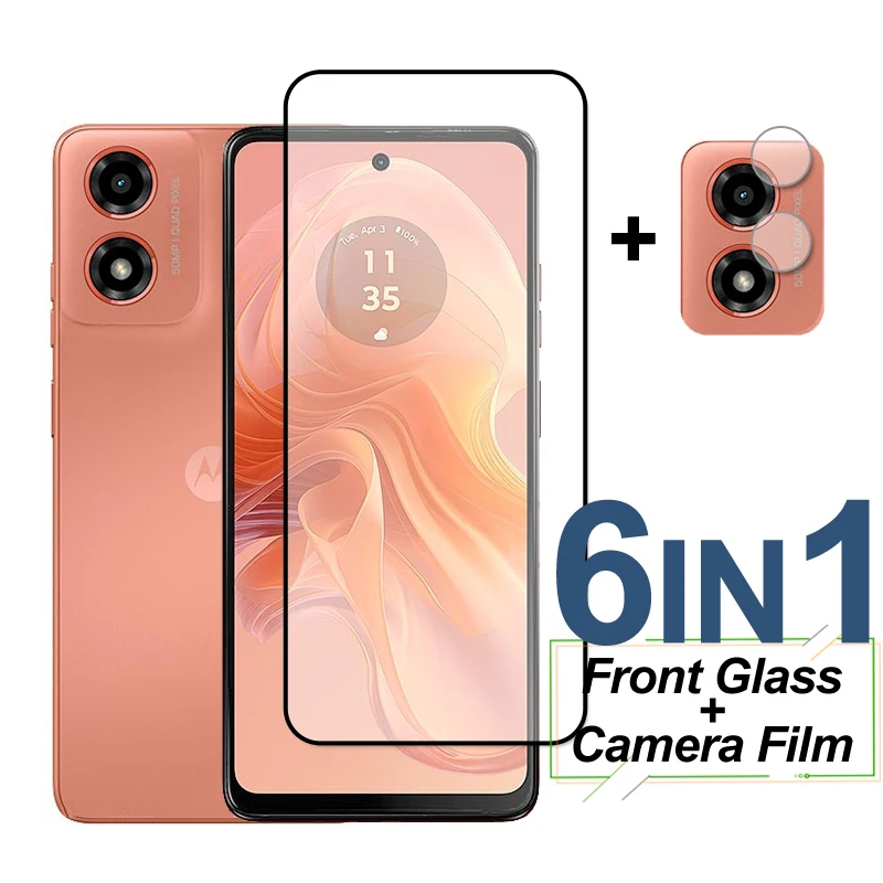 Zmierené sklo s úplným krytom pre Motorola Moto G04S Ochranta Chránka telefónu Film na fotoaparát na Moto G04S G04 Glass