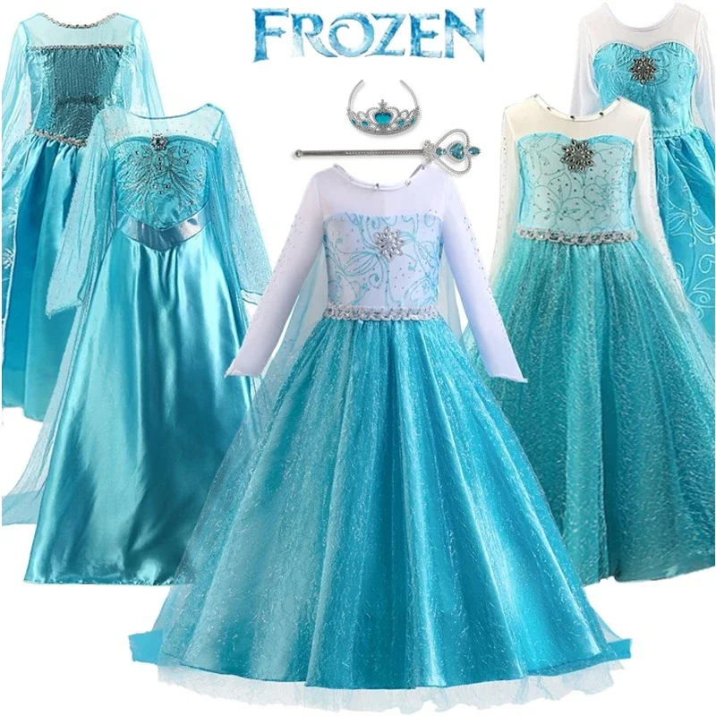 Zmrazená Elsa Anna Snow Queen Dress Kids Cosplay kostýmy pre dievčatá karnevalové párty deti Halloween princezná šaty pre 3-10y dieťa