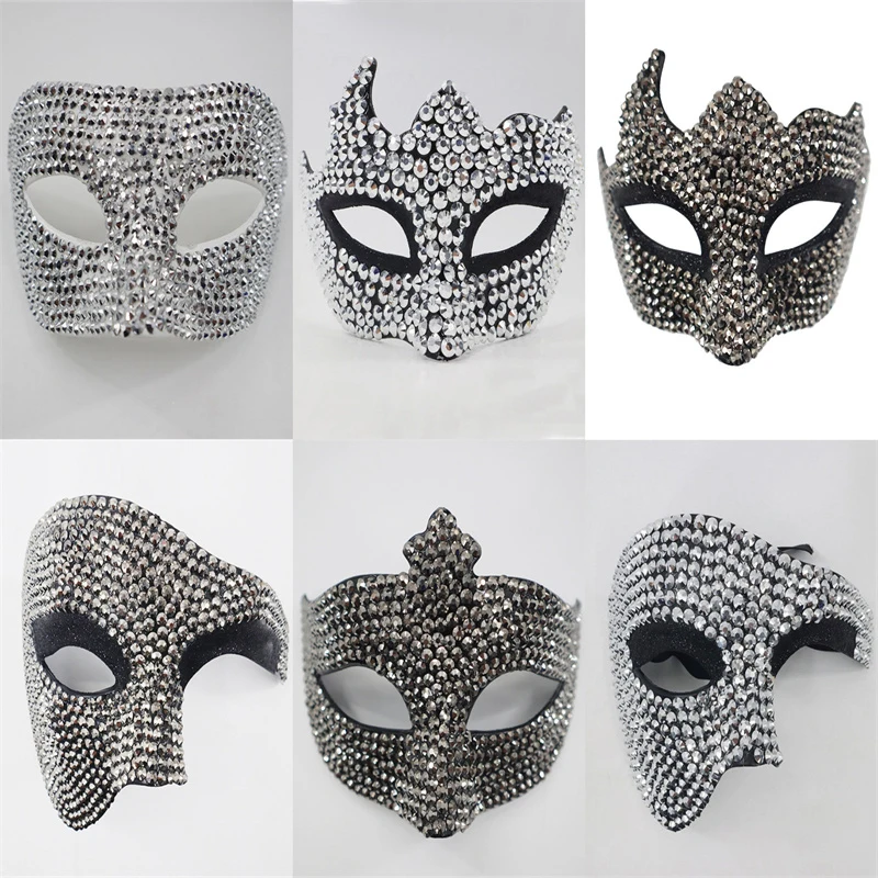Zmyselná žena maska ​​čierna farba sexy muži kamienok maskovacia maska ​​pre karneval Halloween Hallowe Hallow Face Cosplay Masks Party Supplies