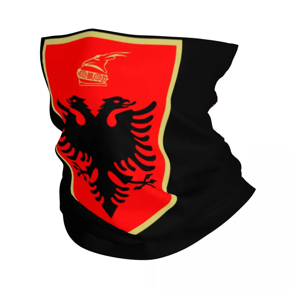 Znak z Albánska orla Bandana Gaiter Gaiter Windproof Cover Cover Cover Ženy Men Albánske vlastenecké pokrývky hlavy Balaclava