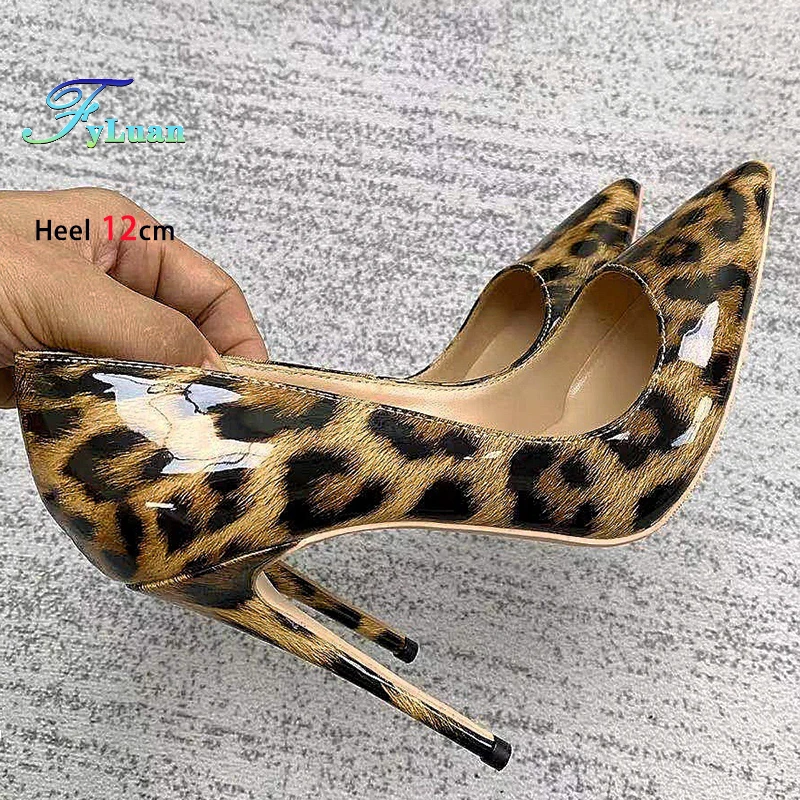 Značka 2025 Nové vysoké podpätky Dámske pumpy Sexy leopard steletto vysoké podpätky 8-12 cm pumps topánky Tlač špicatý špičkový topánky s dvojhry