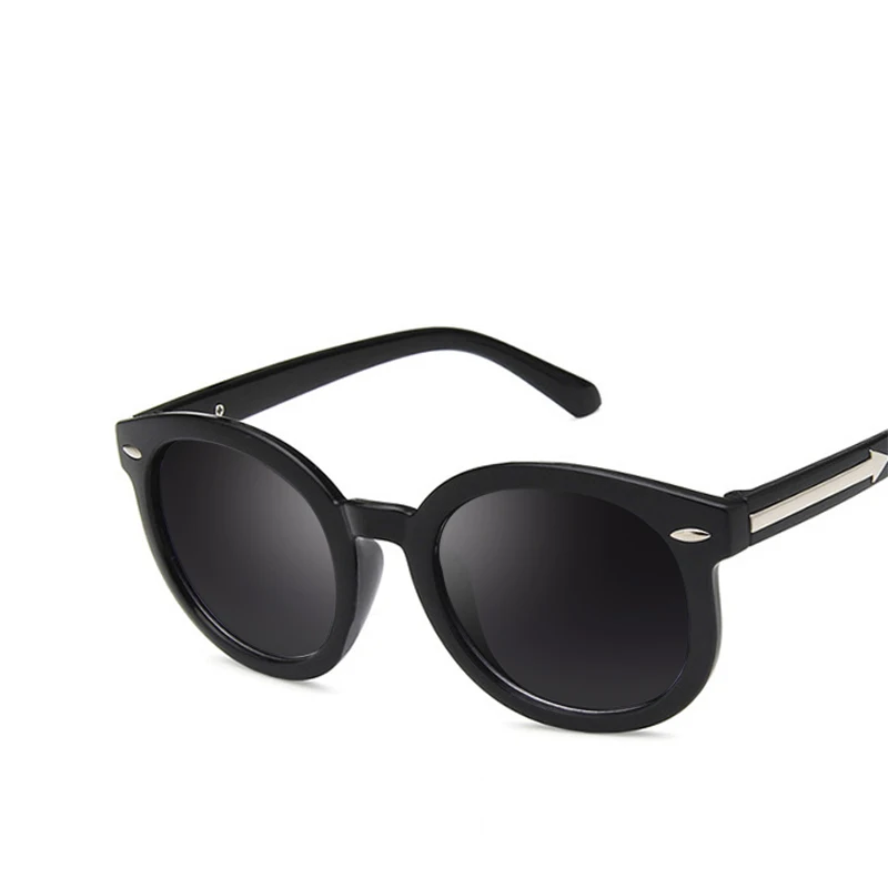 Značka dizajnér Cat Eye Slnečné okuliare deti Detské luxusné plastové čierne slnečné okuliare Klasické retro retro vonkajšie unisexové okrúhle slnečné okuliare